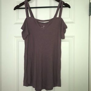 American Eagle Ribbed Off The Shoulder With Straps
